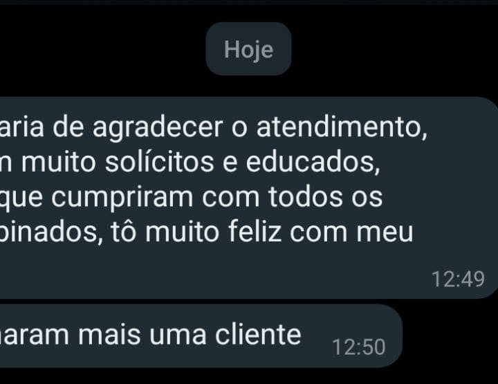 Feedback cliente,